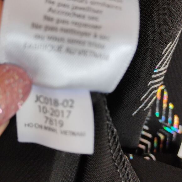 LuLaRoe Scarlett dress Black with        Iridescent Silver Diamonds size 10 - Picture 9 of 10